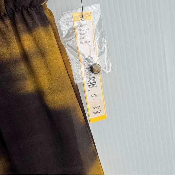 🆕 Alice + Olivia Silk Chiffon Kimono Sleeve Blouson yellow NWT size small - Picture 6 of 13